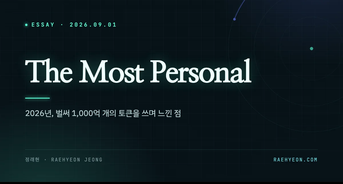 The Most Personal — 정래현 에세이 커버