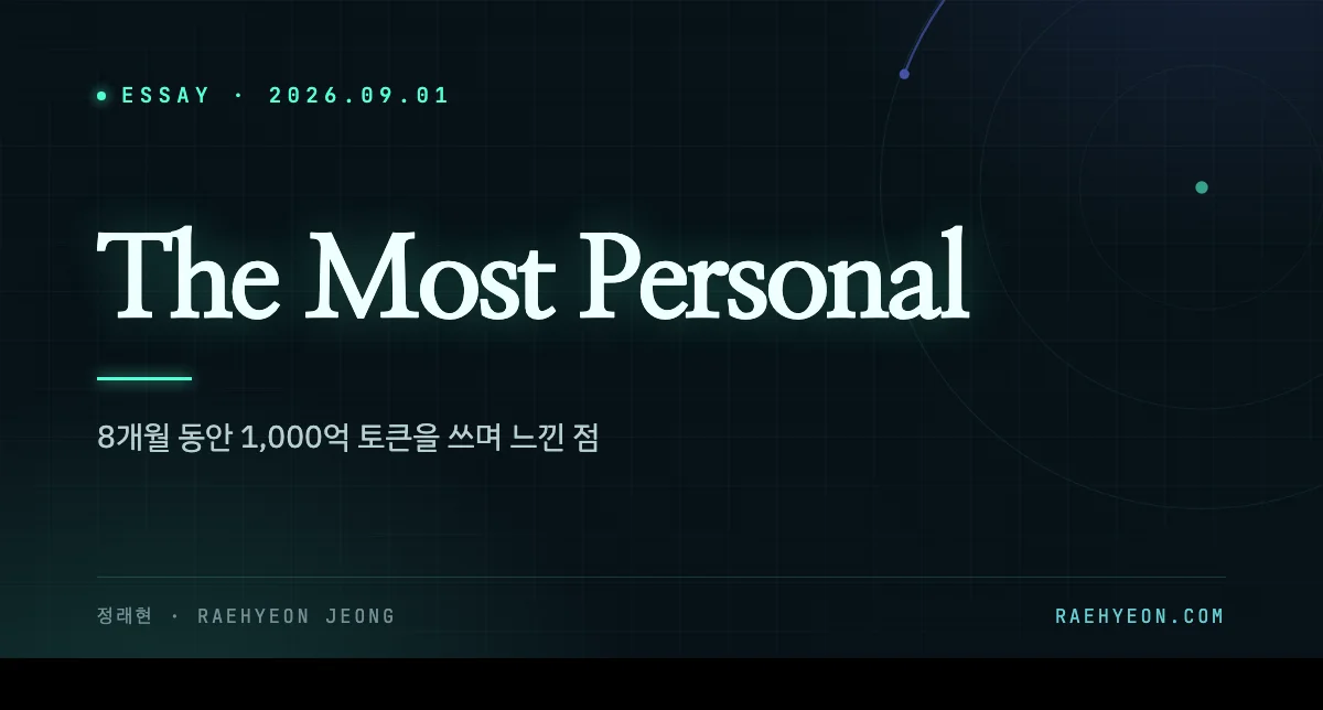 The Most Personal — 정래현 에세이 커버